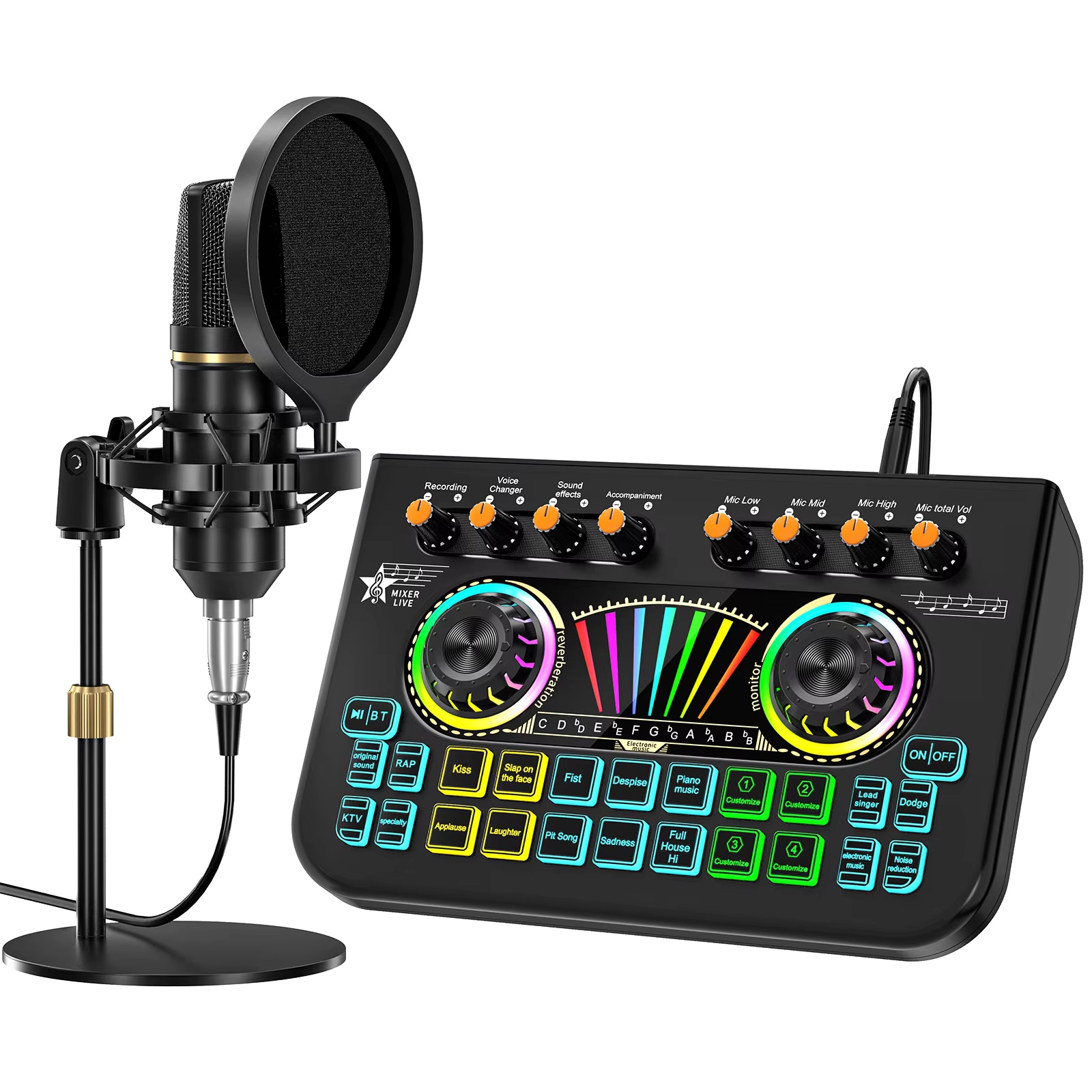 Audio Music Youtube - Zestaw mikrofonowy Tenlamp X3 BM800 do